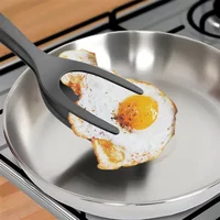 2 In 1 Nylon Grip Flip Tongs Egg Spatula Tongs Steak Spatula Tongs Clamp Pancake Fried Turners Kitchen Accessories Baking Tools