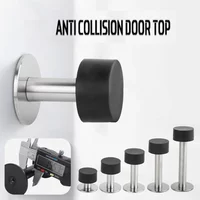Stainless Steel Rubber Door Stop Non Punch Door Holder Door Stopper Floor Wall Mounted Nail-free Doorstop Door Hardware Accessor