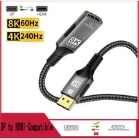 Display Port Male to HDMI Female Converter DP to HDMI-Compatible Adapter 8K@60Hz 4K@240Hz For PC HD TV Laptop Monitor Projector