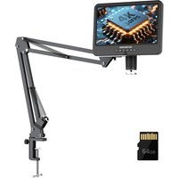 4K HDMI 10.1'' Digital Microscope with Screen for Electronics Repair AD208S-A 4K Soldering Microscope Camera 1500X with Flex Arm