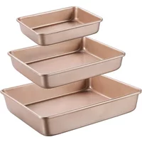 Thicken Carbon Steel Golden Baking Tray Nonstick Square Oven Cake Bread Pastry Pans Biscuits Bakeware Mold Kitchen Cooking Tools