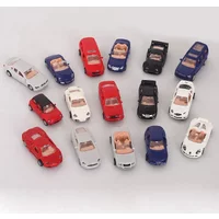 1 Pcs 4D Plastic Assemble Car Scale 1:87 Modern Collection Puzzle Assembling Toys For Children