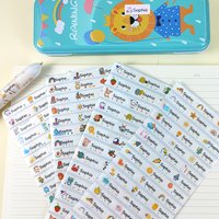 60pcs/120pcs Personalization Custom Name Labels Animal Style Custom Waterproof Name Stickers Label Sticker With Students School