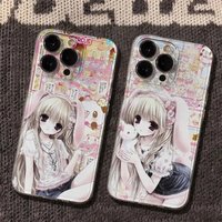 Japanese Vintage Cute Girl Phone Case For iPhone 17 Air 16 Pro Max Plus 15 14 13 12 11 XS XR MINI Shockproof Cover Y2k
