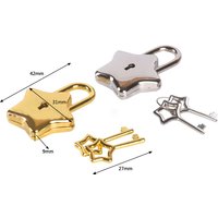 Pentagram Lock Mini Star Antique Padlock Locker Security Key Lock With Key Luggage Bag Lock