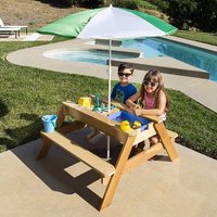 Tables Outdoor children's game one-piece table Outdoor sand play water table and chair kit Waterproof and sunscreen Solid wood c