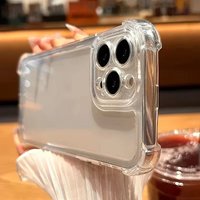 Luxury Transparent Shockproof Phone Case For iPhone 17 Pro 16 15 14 13 12 11 17 Pro Max Cases Clear Soft Bumper Back Cover Funda