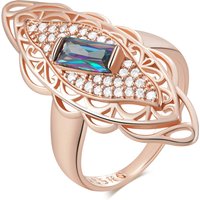 Kienl Hot 585 Rose Gold Color Flower Pendant Necklace for Women Square Colorful Natural Zircon Accessories Daily Fine Jewelry