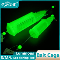 ZYZHE Large Luminous Bait Cage Plastic Shrimp Cage Reusable Nesting Device Freshwater Saltwater Fishing Bait Thrower Tackle