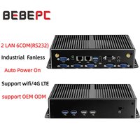 Mini Industrial PC Fanless Dual LAN 6*COM 4G LTE Core i5 4200U i7 4500U J1900 HD WiFi 6*RS232 RS485 Windows 11 Linux Computer