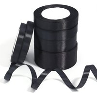 25Yards 1/1.2/1.5/2/2.5/3.8cm Black Satin Ribbons For Wedding Party Christmas DIY Handmade Bouquet Gifts Packaging Decoration