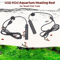 【SSummer10】USB Mini Aquarium Heating Rod For Small Fish Tank Temperature Regulator Thermostat Heater 5/10W【SS】