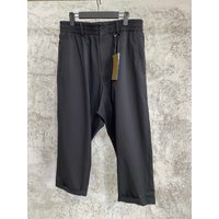 TOP-YAMAMOTO original design fine-spun wool mid-waist casual rolled-up trousers with elastic waist drape suit pants