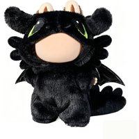 15 17cm Labubu Clothes Toothless Dragon & Pastel Party Costumes with Fluffy Hoods for Labubu Doll DIY Accessories