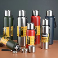 500/1000/1500ml Thermos Cup Stainless Steel Large Capacity Sports Water Bottle Vacuum Flask Portable Insulated Tumbler with Rope