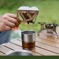 Coffee Drip Stand Portable Outdoor Camping Stainless Steel Folding Funnel Filter Cup Coffee Stove Coffee Grounds Filter