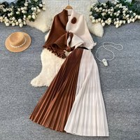 2026 Female Sleeveless Autumn Purple Design Suit Skirt Two-piece Women Elegant Temperament Commuter Wind Strap Waist Pleated Set