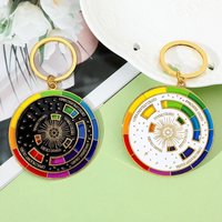 New Color Wheel Keychain Novelty Rotatable Palette Art Multicolour Spinning Compass Metal Pendant Keyring