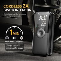 Carsun Cordless Portable Air Pump - Multifunctional Tire Inflator with Light for Cars, Motorcycles, Bicycles & Sports Balls