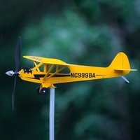 Creative Weather Vane Wind Direction Compass Pipe Airplane Weather Vane Plug-in Windmill for Outdoor 3D Plane Garden Ornaments