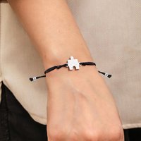 Friendship Love Puzzle Bracelets Stainless Steel Blank Simple Chain Hand Jewelry Daily Gifts for Her Him
