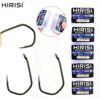 Hirisi 50Pcs Carp Fishing Hooks Barbed Pinpoint Claw Hooks PTFE Coated High Carbon Steel 8019