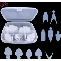 60Pcs Dual Forms Nail Mould French Sticker Reusable Soft Silicone Pads for Nail Mold Gel Extension Quick Building Manicure Tools