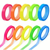 5 Rolls 0.6/0.8cm Neon Highlighter Tapes, Transparent Self-Adhesive Removable Sticky Tabs, Colorful Page Markers for Reading