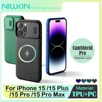 Nillkin Magnetic Case for iPhone 15 PRO/15 PLUS/15 PRO MAX, Slide Lens, Camera Protection, TPU+PC Shockproof Non-Slip Back Cover