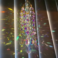 50CM Crystal Suncatcher Hanging Wind Chime Garden Prismas Decorations Balconies Sun Catcher To Hang Rainbow Maker Glass Prisms