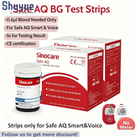 Sannuo Sinocare Safe AQ Smart ONLY Test Strips Free Lancets Needles (50/100/200/300/400) More strips more discounts
