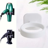 No-Drill Hair Dryer Holder, Wall Mount Organizer with Hook for Bathroom, Summer Shower & Hair Styling Accessory