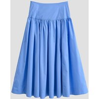 YENKYE New 2026 Women Blue Pleated A-line High Waist Skirt Spring Summer Big Swing Casual Skirts
