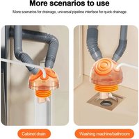 Multi-port Sink Drain Pipe Adapter 6 in 1 Anti-Odor Dishwasher Water Pipe Connector Multifunctional Washing Machine Floor Drain