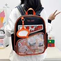 Y2k Anime Ita Backpacks Girls Transparent Bag Students DIY Display Schoolbag Cute Large Capacity Knapsack Casual Travel Rucksack