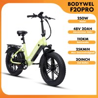 Bodywel F20PRO 20''x4.0 Fatbike E-Bike, 48V 20Ah BAFANG Motor, Hydraulische Scheibenbremsen, Shimano 7-Gang-Schaltung, E-Bike für Erwachsene EU-Lagerbestand