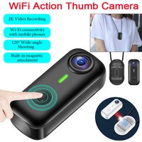 AliExpress luxuglow Pocket 2K Mini Camera Magnetic Wearable Cam 120° Wide-Angle Shooting Portable WIFI Action Thumb Cam for Casual Cycling Vlog