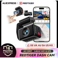 REDTIGER A4 Dash Camera Front and Rear 4k Dash Cam Drive Recorder for WiFi GPS Car Dvr for 24H Parking Mode Black Box for Car image 4