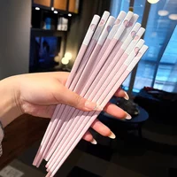 5 Pairs Cute Heart Japanese Chinese Chopsticks Sushi Non-slip Sticks Reusable Korean Chopsticks Set Healthy Alloy Tableware Set