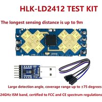 HLK-LD2412 24GHz Radar Human Presence Sensor -9m Range Wide Angle,Static Detection,for Smart Lighting/Security,Development Kit