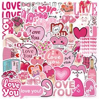 50PCS Valentine's Day Love Stickers Graffiti Stickers DIY Diary Phone Case Handmade Scrapbook Aesthetic Stickers