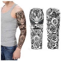 New Design Big Size Temporary Tattoos Men Large Arm Sleeve Tattoo Sticker Body Art Lion Fake Tattoo for Women Tatoo Waterproof
