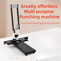 Manual single-hole drilling machine Heavy-duty 300 movable scale Paper tags Document graphics Hollow drill bit hole puncher