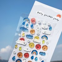 Korean Import BONITO Creative Weather Icon Rainbow Jelly PVC Sticker Scrapbooking Diy Journal Stationery Sticker Gift B6139