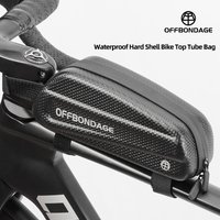 OFFBONDAGE Hard Shell Bike Top Tube Bag Waterproof Carbon Fiber Bicycle Frame Bag MTB Road Bike Cycling Repair Tools Storage Bag