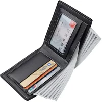 Ultra Thin Mens Wallet Leather Bifold Compact Cash Holder for Men with Coin Pocket