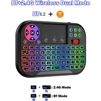 M2 Wireless Mini Keyboard With Touchpad Scroll Wheel Dual Mode 2.4G BT5.2 Backlit For Android TV Box Stick PC Windows Projector
