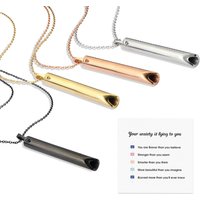 Quit Smoking Stress Anxiety Relief Necklace Mindfulness Breathing Tool Natural Calming Anti Vaping Breathlace Pendant Chain