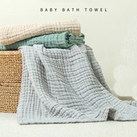 Couverture de réception pour bébé, serviette de bain en gaze pour bébé, literie d'emmaillotage pour enfants, 6 couches, 105x105cm, couverture en mousseline à bulles de coton pur