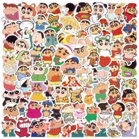 100PCS Non-repeating Cartoon Cute Crayon Shin-chan Stickers Personalized Creative Decorative Waterproof Sticker Decals Kids Toy